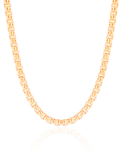 Choker Elos Quadrados 5 mm Banhado a Ouro 18K - 32 cm