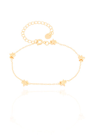 Pulseira Elos Mini Estrelas Banhado a Ouro 18K