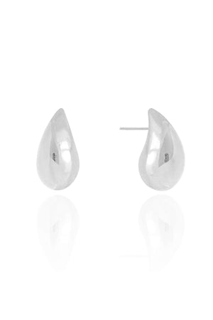 Brinco Gota Lisa ABS Ródio Branco