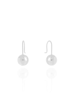 Brinco Gancho Bola Lisa 2.2 cm Ródio Branco