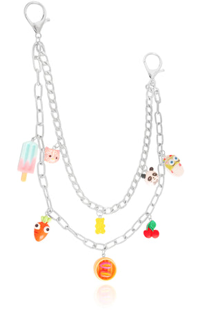 Colar de Bolsa Dupla Pingentes Verão Banho Branco