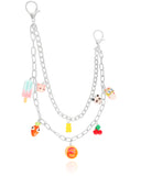 Colar de Bolsa Dupla Pingentes Verão Banho Branco