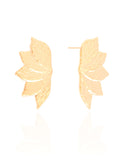 Brinco Folha Detalhada Banhado a Ouro 18k