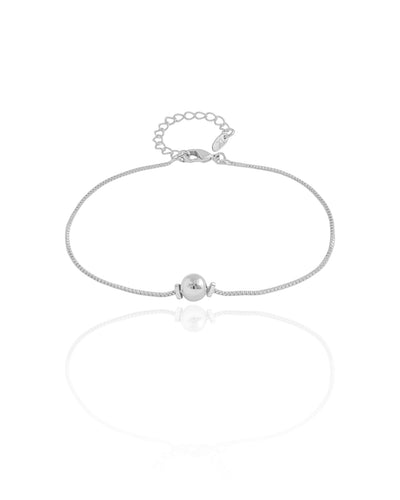 Pulseira Veneziana Bola Lisa 6 mm Ródio Branco