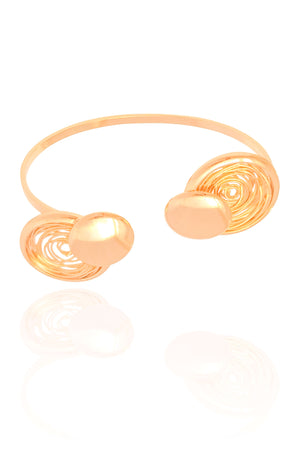 Bracelete Redondo Fios Espiral Banhado a Ouro 18K