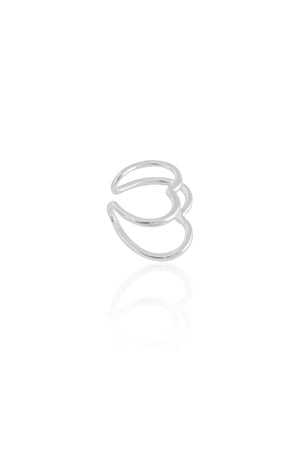 Piercing Coração Duplo Ródio Branco