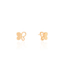 Brinco Infantil Borboleta Vazada Texturizada Banhado a Ouro 18K