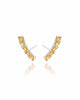 Brinco Ear Cuff Carre Quadrado Citrino com Tarraxa Virgula