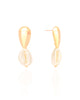 Brinco Liso Buzios 3.8 cm Banhado a Ouro 18K
