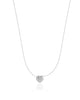 Choker Nylon Coração Liso 8 mm Ródio Branco