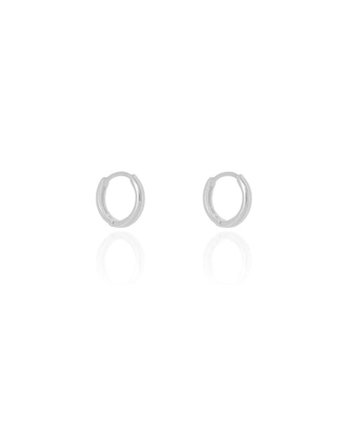 Brinco Argola Click Lisa 1,1 cm Ródio Branco