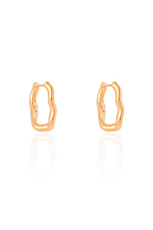Brinco Argola Click Ondulada 2.0 cm Banhado a Ouro 18K