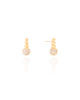 Brinco Bolas Lisas e Cravejada Cristal Banhado a Ouro 18K