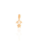 Pingente Filha Ponto de Luz Cravejado Cristal 1.4 cm Banhado a Ouro 18K