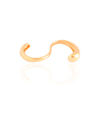 Anel Ajustável Dois Dedos Liso Tamanho Único Banhado a Ouro 18K