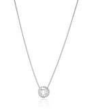 Gargantilha Pingente Filho Ponto de Luz Cristal Ródio Branco - 45 cm