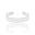 Bracelete Vazado Três Filetes Lisos 1 cm Ródio Branco
