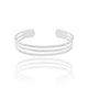 Bracelete Vazado Três Filetes Lisos 1 cm Ródio Branco