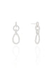 Brinco Circulo Gota Cravejado Cristal Ródio Branco