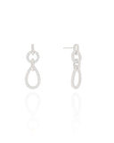Brinco Circulo Gota Cravejado Cristal Ródio Branco