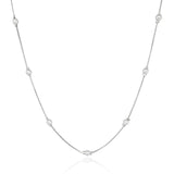 Gargantilha Veneziana com Pérolas 4 MM Ródio Branco