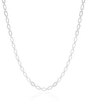 Choker Elos Ovais 3 mm Ródio Branco