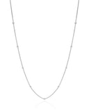 Gargantilha Veneziana Bolinhas Lisas Ródio Branco - 45 cm