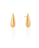 Brinco Gota Abaulada Lisa 2.5 cm Banhado a Ouro 18K