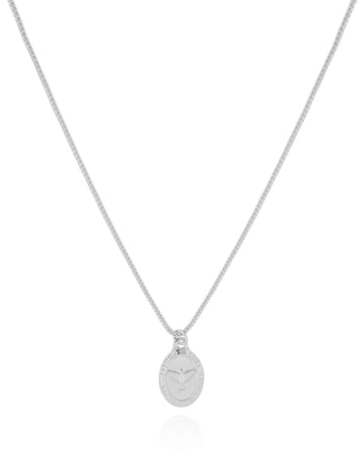 Colar Veneziana Pomba da Paz Ródio Branco - 40 cm