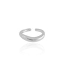 Anel Ajustável Liso Tamanho G Ródio Branco