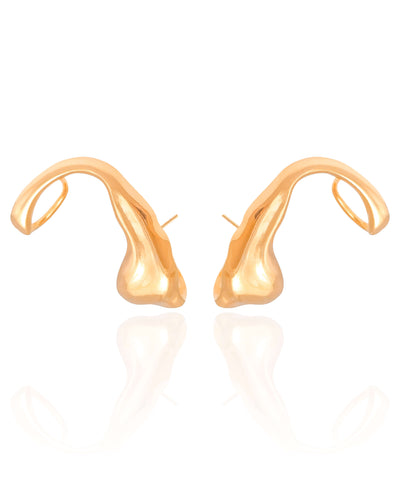 Ear Cuff Orgânico Banhado a Ouro 18K