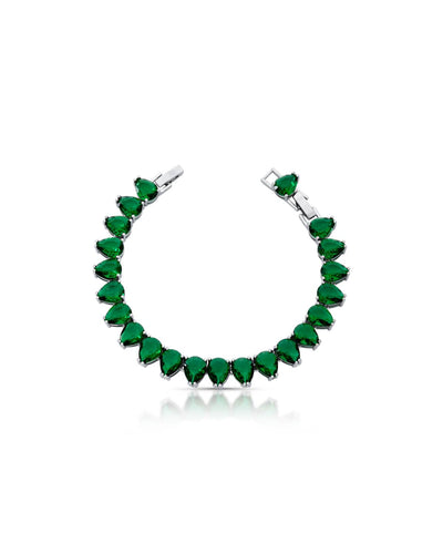 Pulseira Riviera Gota Verde Esmeralda com Fecho Gaveta Click
