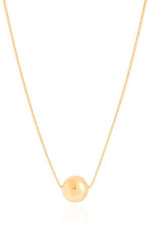 Gargantilha Veneziana Bola Lisa 12 mm Banhado a Ouro 18K - 45 cm