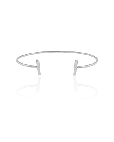 Bracelete Palito Liso Ródio Branco