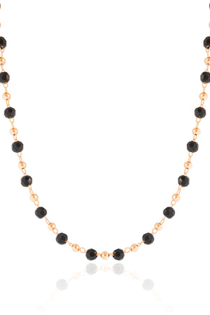 Choker Bolas Geométricas Pretas e Lisas Douradas Banhado a Ouro 18K