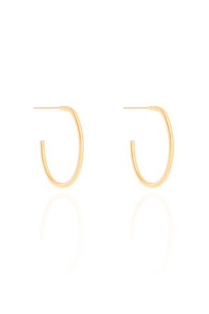 Brinco Argola Oval Fio 2.4 cm Banhado a Ouro 18K