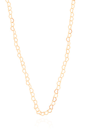 Gargantilha Longa Corações 4 mm Banhado a Ouro 18K - 70 cm