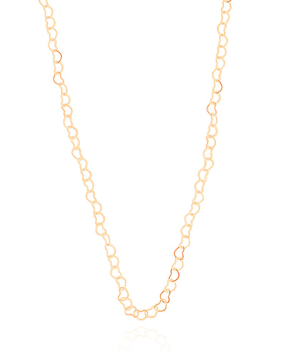 Colar Longo Corações 4 mm Banhado a Ouro 18K - 70 cm