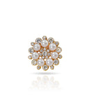 Broche Flor Pérola e Cristal Cravejado
