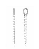 Brinco Argola Corrente Cravejado Cristal