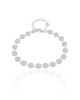 Pulseira Plaquinhas Redondas Flat 6 mm Ródio Branco