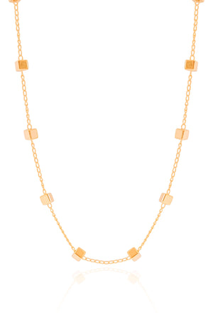 Choker Elos Quadrados Lisos Banhado a Ouro 18K
