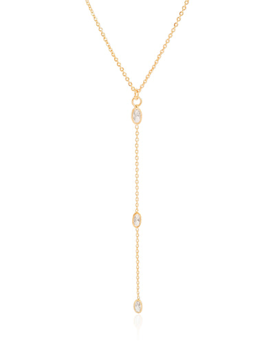 Colar Gravata Elos Americanos com Pontos de Luz Banhado a Ouro 18K - 40 cm