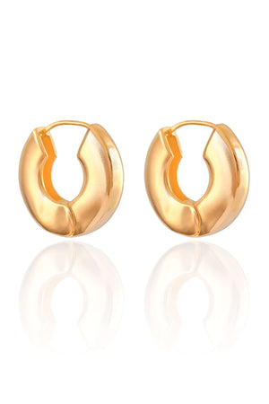 Brinco Argola Click Redonda Lisa 2.7 cm Banhado a Ouro 18K