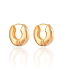 Brinco Argola Click Redonda Lisa 2.7 cm Banhado a Ouro 18K