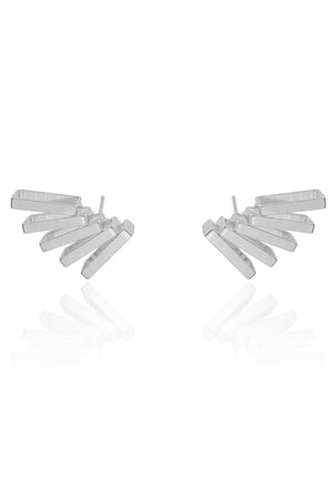 Ear Cuff Retângulos Vazados 2.0 cm Ródio Branco