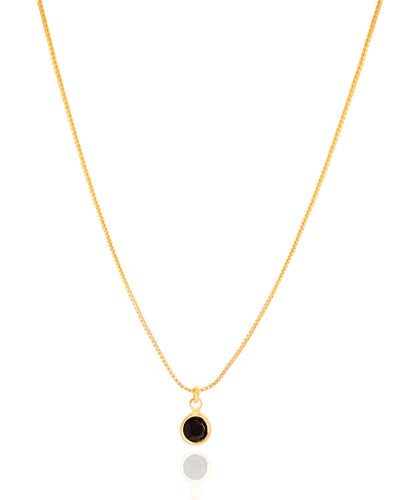 Colar Veneziana Pingente Ponto de Luz Preto - 40 cm