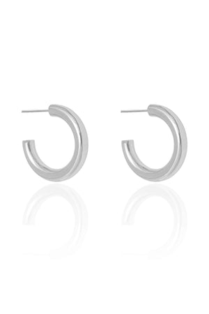 Brinco Argola Tubo Lisa 2.3 cm Ródio Branco