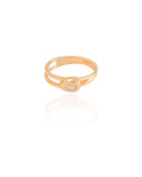 Anel Vazado Gota Cristal Tamanho 18 Banhado a Ouro 18K