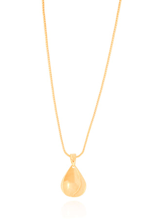 Gargantilha Veneziana Gota Abaulada Lisa Banhado a Ouro 18k - 45 cm